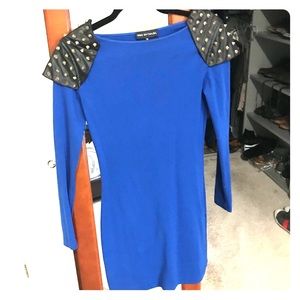 Beautiful blue dress with gold studs
